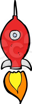 Royalty Free Clipart Image of a Space Rocket