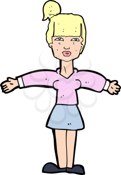 Royalty Free Clipart Image of a Woman with Arms Out