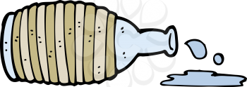 Royalty Free Clipart Image of a Spilled Bottle
