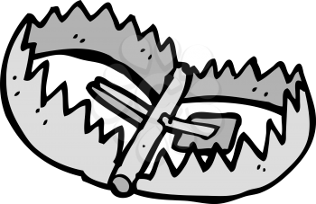Royalty Free Clipart Image of a Bear Trap