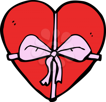 Royalty Free Clipart Image of a Heart Shaped Present