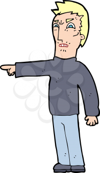 Royalty Free Clipart Image of an Angry Man Pointing