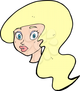 Royalty Free Clipart Image of a Pretty Female Face