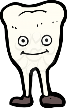 Royalty Free Clipart Image of a Tooth with Feet