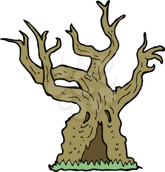 Royalty Free Clipart Image of a Haunted Tree
