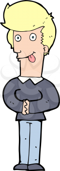 Royalty Free Clipart Image of a Man Sticking Out Tongue