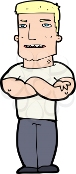 Royalty Free Clipart Image of a Man with His Arms Crossed