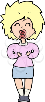 Royalty Free Clipart Image of a Woman Screaming