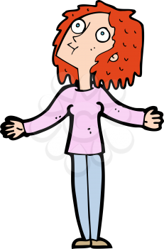 Royalty Free Clipart Image of a Woman Looking Up