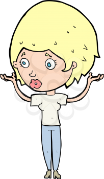 Royalty Free Clipart Image of a Girl With Hands Up