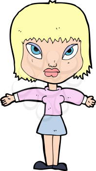 Royalty Free Clipart Image of a Girl with Arms Open