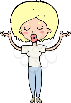 Royalty Free Clipart Image of a Peaceful Woman