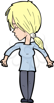 Royalty Free Clipart Image of a Woman with a Ponytail