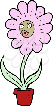 Royalty Free Clipart Image of a Potted Flower