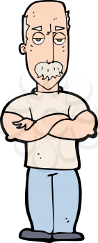 Royalty Free Clipart Image of a Man with a Mustache