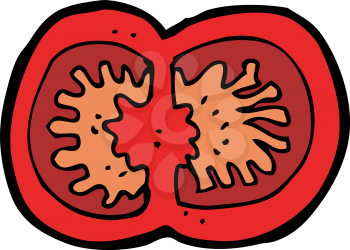 Royalty Free Clipart Image of a Sliced Tomato