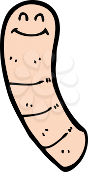 Royalty Free Clipart Image of a Happy Worm