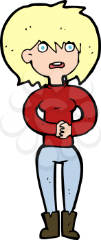 Royalty Free Clipart Image of a Worried Woman