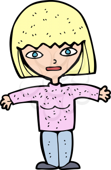 Royalty Free Clipart Image of a Woman With Arms Open