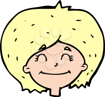 Royalty Free Clipart Image of a Happy Woman's Face