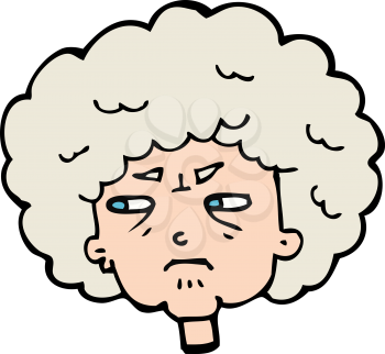 Royalty Free Clipart Image of an Old Woman's Head