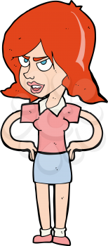 Royalty Free Clipart Image of an Angry Redheaded Woman