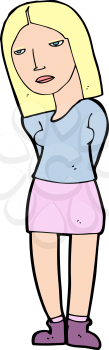 Royalty Free Clipart Image of a Sad Woman