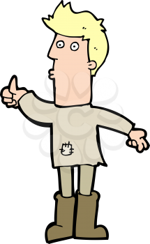 Royalty Free Clipart Image of a Man Hitchhiking