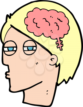 Royalty Free Clipart Image of a Person With Brain Symbol