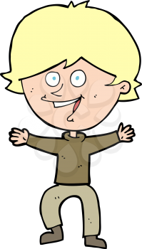 Royalty Free Clipart Image of a Happy Boy