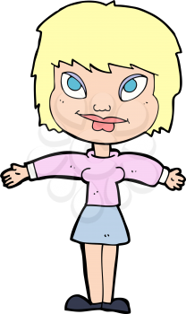 Royalty Free Clipart Image of a Woman With Her Arms Open