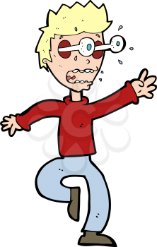 Royalty Free Clipart Image of a Scared Boy