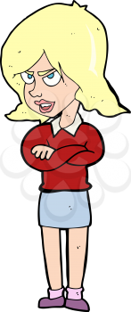 Royalty Free Clipart Image of an Upset Girl