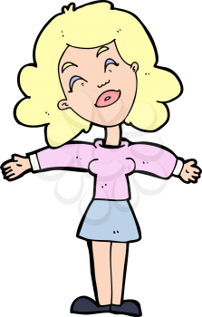 Royalty Free Clipart Image of a Happy Woman 