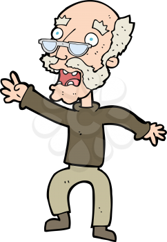 Royalty Free Clipart Image of a Scared Old Man