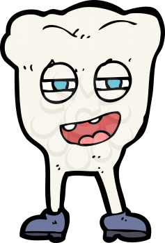 Royalty Free Clipart Image of a Tooth Character