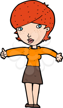 Royalty Free Clipart Image of a Woman Giving Thumbs Up