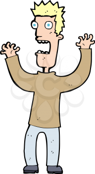 Royalty Free Clipart Image of a Frightened Man