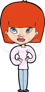 Royalty Free Clipart Image of a Red Haired Woman 