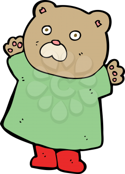 Royalty Free Clipart Image of a Bear Wearing a Shirt