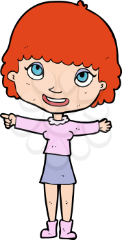 Royalty Free Clipart Image of a Redheaded Woman