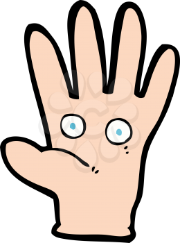 Royalty Free Clipart Image of a Hand with Eyes