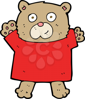 Royalty Free Clipart Image of a Teddy Bear in a Shirt