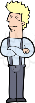 Royalty Free Clipart Image of a Stubborn Man