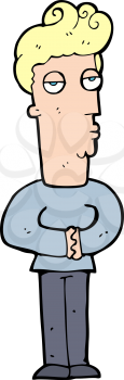 Royalty Free Clipart Image of a Man with Hands Clasped