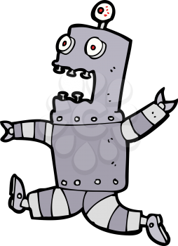 Royalty Free Clipart Image of a Running Robot
