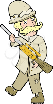 Royalty Free Clipart Image of a Man with a Gun