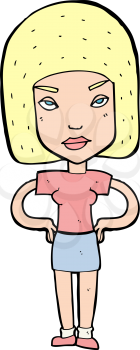 Royalty Free Clipart Image of an Annoyed Woman