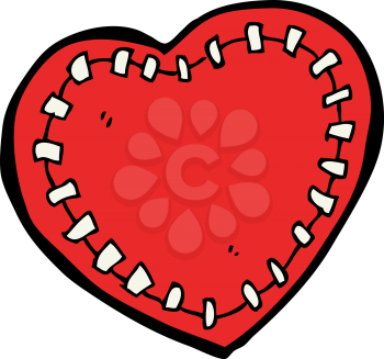Royalty Free Clipart Image of a Stitched Heart