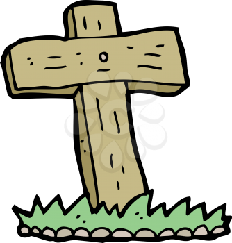 Royalty Free Clipart Image of a Wooden Cross